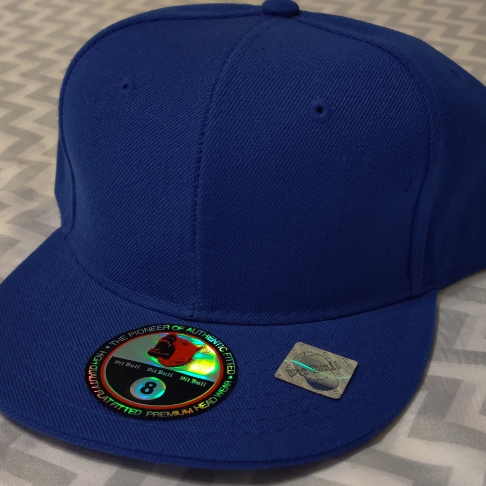 Pitbull, royal blue fitted cap.